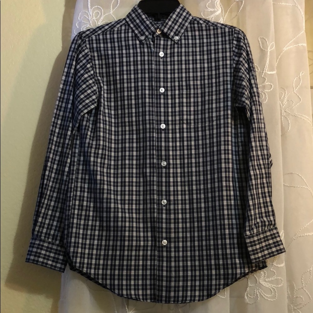 Long Sleeved Plaid button down dress shirt